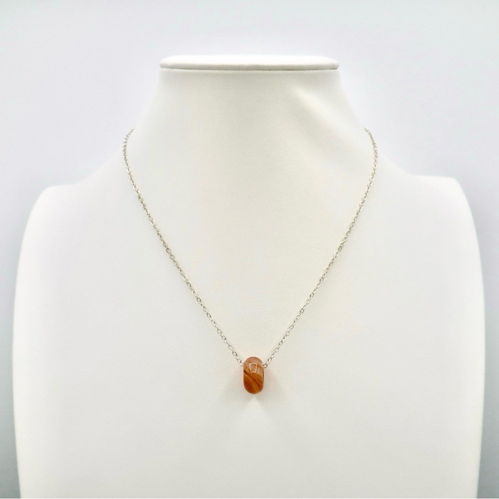 CARNELIAN INFINITY NECKLACE (S925)